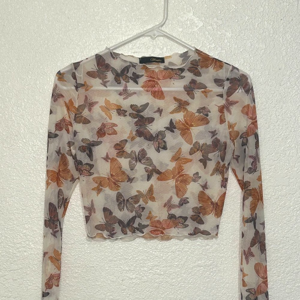 Butterfly shin crop top